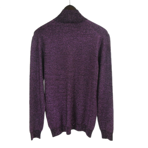 プラダ Prada ニット セーター タートルネック ラメ 紫系 パープル系 48 メンズ 001 ベクトルパーク