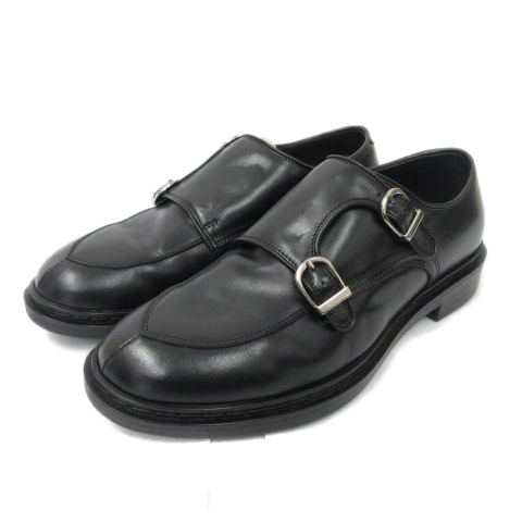 バーニーズニューヨーク Barneys New York ダブルモンク ストラップ Uチップ シューズ レザー 黒 ブラック 41 メンズ 001 902001210100 ベクトルパーク