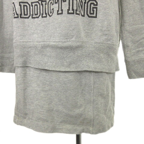 アールエヌエースラング Rna Slang スウェット ワンピース ミニ丈 切替 ロゴ プリント コットン グレー M Vgp0 レディース 001 ベクトルパーク