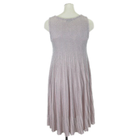 クリスチャンディオール Christian Dior イタリア製 15aw ラフシモンズ期 ニット ワンピース ひざ丈 アセテート ピンク シルバー 38 Ibs57 レディース 001 ベクトルパーク