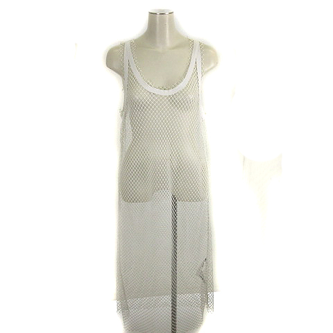 ヌメロヴェントゥーノ N 21 イタリア製 ワンピース ひざ丈 タンクトップ ノースリーブ メッシュ ホワイト 白 38 Ibs57 レディース 001 ベクトルパーク