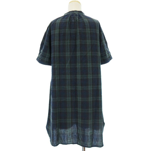 ビームスボーイ Beams Boy ワンピース ミニ 半袖 チェック ブラックウォッチ 緑 紺 グリーン ネイビー レディース 001 ベクトルパーク