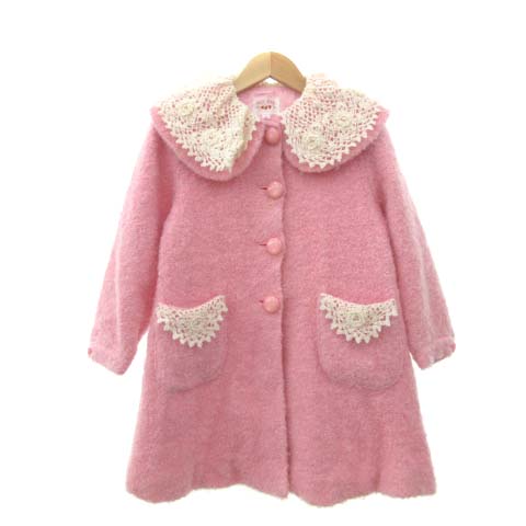 メゾピアノ Mezzo Piano コート ステンカラー ロング Aライン レース ウール ピンク 1 アウター キッズ 子供服 女の子 Ibs71 レディース 001 ベクトルパーク