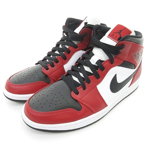 未使用品 ナイキ Nike Air Jordan 1 Mid Chicago Black Toe エアジョーダン 1 ミッド シカゴ 赤黒白 10 28cm 069 10 メンズ 001 ベクトルパーク