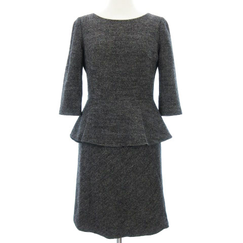 ストロベリーフィールズ Strawberry Fields ワンピース ひざ丈 七分袖 ペプラム グレー 灰色系 Ibs86 レディース 001 ベクトルパーク