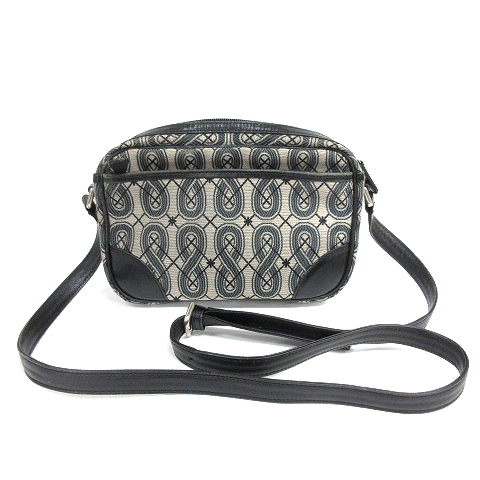 アナスイ Anna Sui ショルダーバッグ 総柄 キャンバス レザー ロゴ プレート グレー 鞄 Ibs86 レディース 001 ベクトルパーク