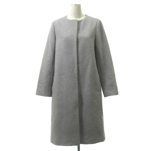 オペークドットクリップ Opaque Clip Lux Veil ノーカラーロングコート 無地 36 S グレー アウター レディース 001 ベクトルパーク