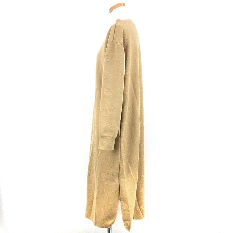 未使用品 スタディオクリップ Studio Clip ワンピース ロング Wフェイス ヘンリーネック ひざ丈 長袖 ベージュ L レディース 001 ベクトルパーク