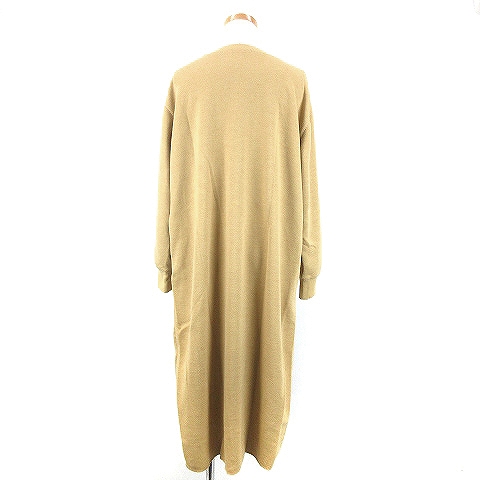 未使用品 スタディオクリップ Studio Clip ワンピース ロング Wフェイス ヘンリーネック ひざ丈 長袖 ベージュ L レディース 001 ベクトルパーク