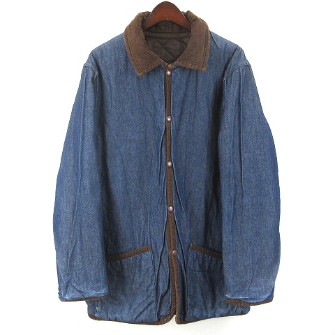 ラベンハム Lavenham キルティングジャケット 中綿 リバーシブル ナイロン デニム ブラウン ブルー L アウター Ecr3 メンズ 001 ベクトルパーク