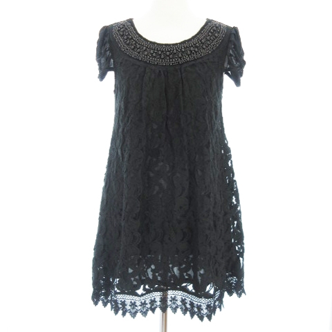 オットー Otto ワンピース ミニ丈 レース ビーズ 装飾 黒 ブラック M Sm レディース 001 ベクトルパーク