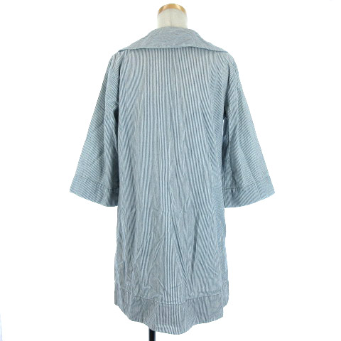 ラルフローレン Ralph Lauren ヒッコリー デニム ワンピース チュニック ストライプ レースアップ 七分袖 Xs ネイビー レディース 001 ベクトルパーク