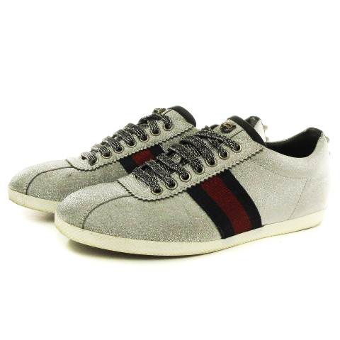グッチ GUCCI Wmns Web Sneaker Glitter Studs グリッターウェブ 
