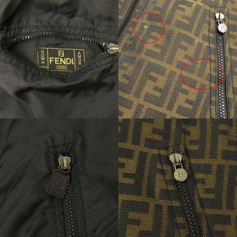 フェンディ FENDI リバーシブル コート ズッカ柄 ナイロン イタリア製