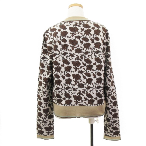 マルニ MARNI カーディガン ニット 長袖 クルーネック 切替 花柄 総柄 ラメ糸 コットン ブラウン系 40 トップス レディース マルニ MARNI カーディガン ニット 長袖 クルーネック 切替 花柄 総柄 ラメ糸 コットン ブラウン系 40 トップス レディース