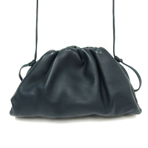 ボッテガヴェネタ 黒 レザー がま口 ショルダーバッグ ブラック ボッテガヴェネタ BOTTEGA VENETA 美品 ミニ ザ ポーチ