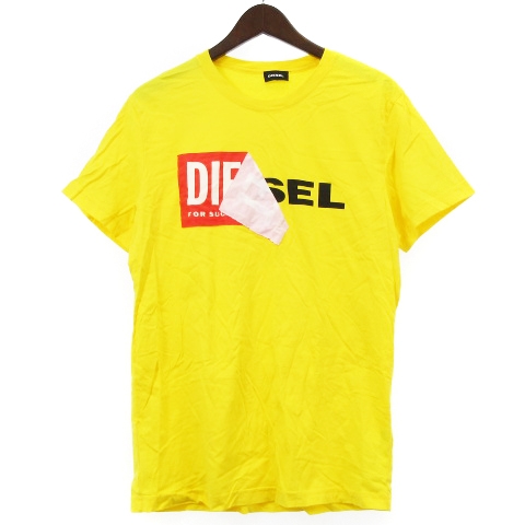 ディーゼル　半袖　カットソー　イエロー ディーゼル DIESEL Tシャツ カットソー 半袖 ロゴ コットン 黄