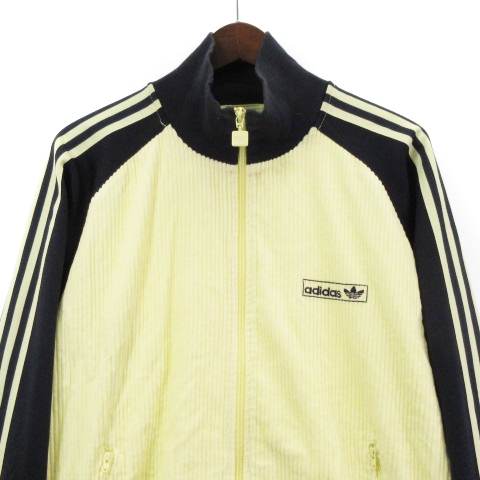 【希少デザイン】adidasジャージ　コーデュロイ　ドローコード　アイボリーXL 希少デザイン】adidasジャージ コーデュロイ ドローコード