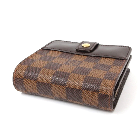 ルイヴィトン LOUIS VUITTON ダミエ エベヌ コンパクトジップ 二つ折り 
