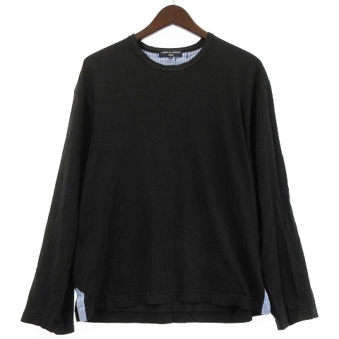 コムデギャルソンオム COMME des GARCONS HOMME Tシャツ カットソー 長袖 プルオーバー 黒 ブラック M トップス メンズ