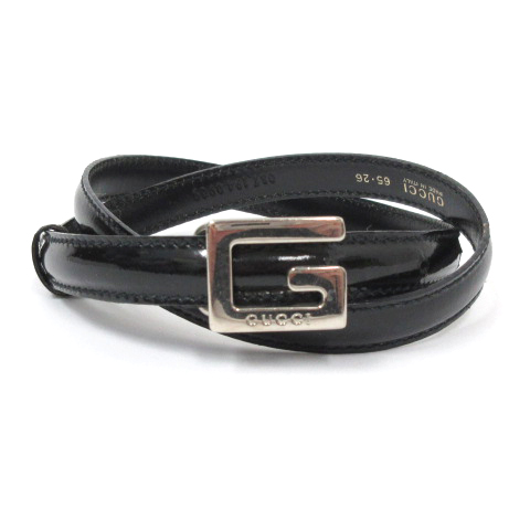 グッチ GUCCI Gバックル ベルト 037 194 0969 エナメル レザー 