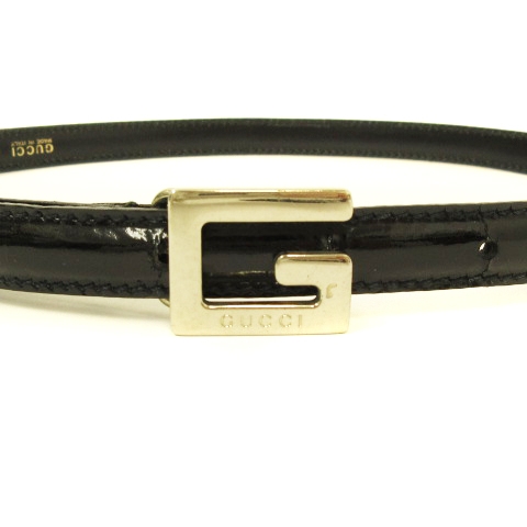 グッチ GUCCI Gバックル ベルト 037 194 0969 エナメル レザー
