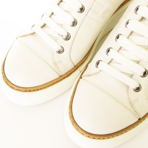 エルメス HERMES 17AW Polo ポロ スニーカー 厚底 Hロゴ レザー 白 