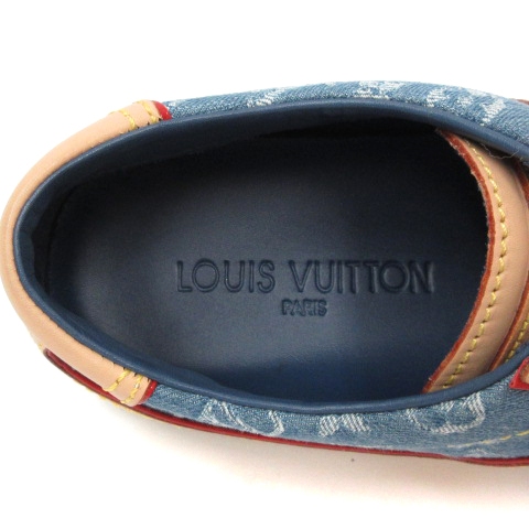 ルイヴィトンローファー モノグラム デニム 23.5cm 箱、ギャラ付き