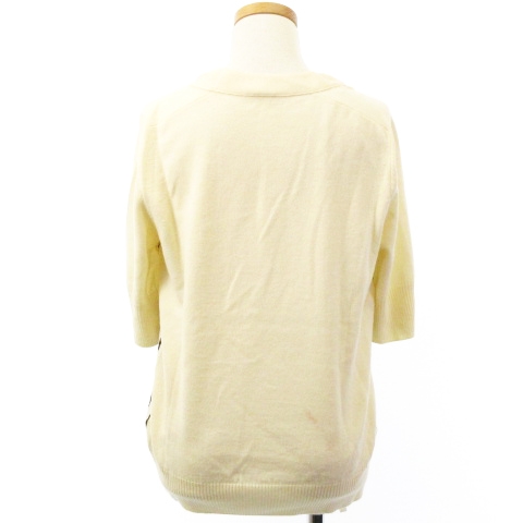 HERMES ゴルチエ期 カシミヤ シルク ニット 切替 ボーダー セーター 黒