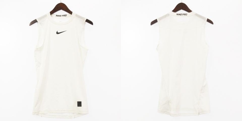 ナイキ Nike Pro 良品 コンプレッション トップス カットソー 半袖 タンクトップ メッシュ 4点 セット グレー ホワイト M スポーツウエア メンズ 001 ベクトルパーク