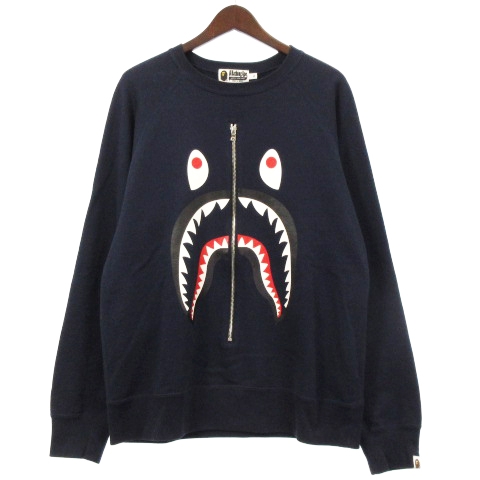 A BATHING APE トレーナー アベイシングエイプ A BATHING APE シャーク フロントジップ