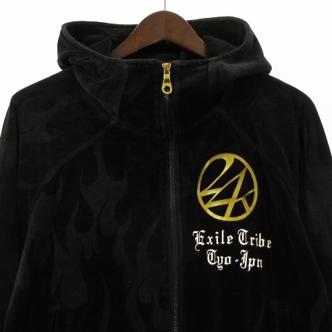 24karats セットアップ ジャージ　ベロア　 パーカー XLARGE - 24KARATS × X-LARGE ブラック ベロア セットアップ