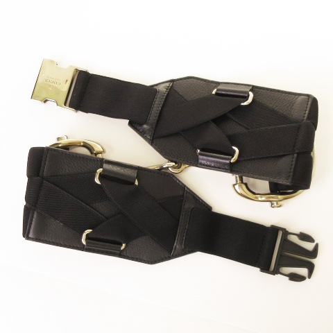 グッチ GUCCI サッシュベルト ホースビット バックル レザー シルバー 