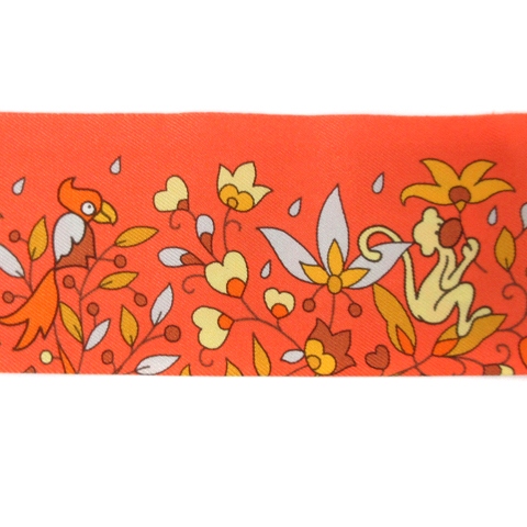 エルメス HERMES 美品 ツイリー スカーフ フラワー アニマル 総柄  