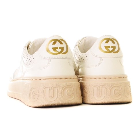 グッチ GUCCI 良品 GGエンボス スニーカー チャンキー 厚底 レザー
