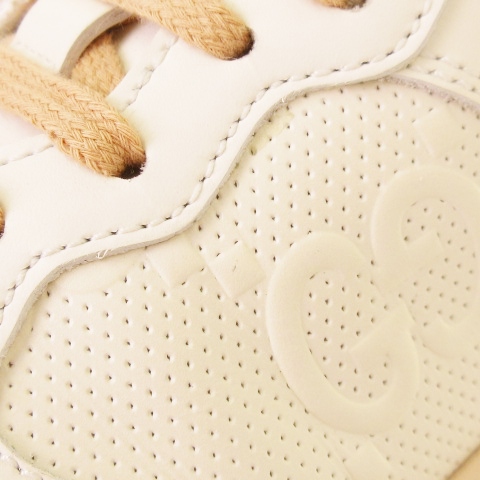 ★ファウン★【ほぼ未使用】GUCCI　グッチ　スニーカー　ホワイト　GG柄 GUCCI グッチ スニーカー レディース ブランド 靴 シューズ レザー