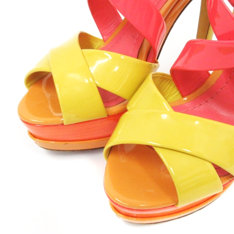 Dior イエロー ピンク ストラップサンダル Dior イエロー ピンク ストラップサンダル