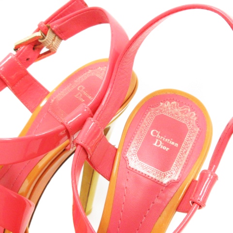 Dior イエロー ピンク ストラップサンダル 【公式通販】
