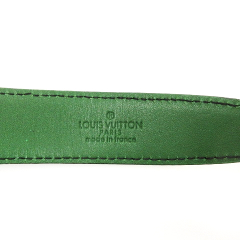 ルイヴィトン　ベルト 金色バックル　グリーン ルイヴィトン LOUIS VUITTON サンチュール クラシック ベルト ゴールド