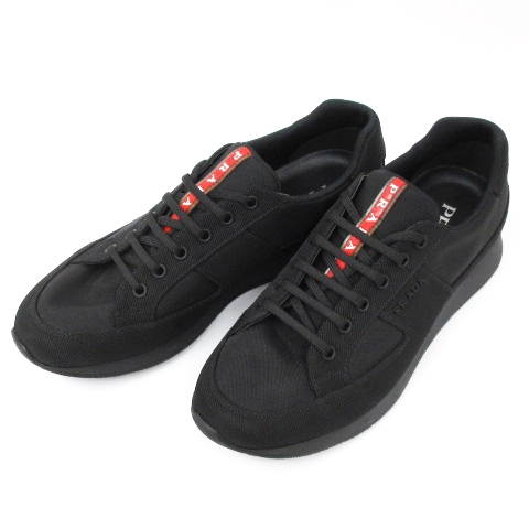 プラダスポーツ PRADA SPORT 良品 ローカット スニーカー ロゴ 3246 黒 
