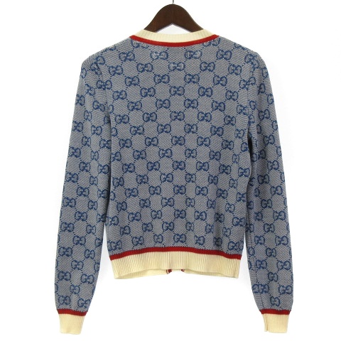 GG ストライプ ウールニット カーディガン