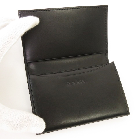 【未使用品.美品】Paul Smith 名刺入れ PSY054 黒 牛革 未使用品 ポールスミス PAUL SMITH カードケース 名刺入れ