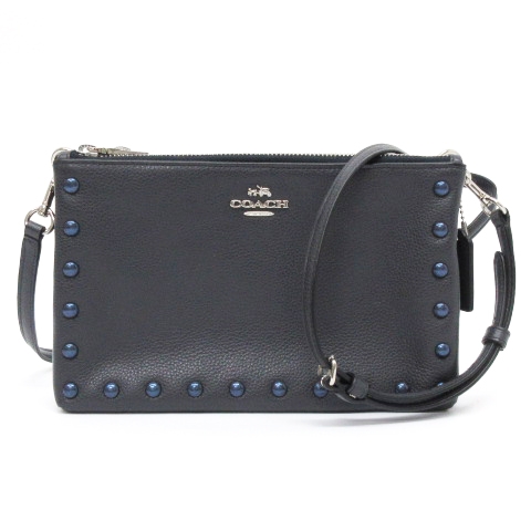 コーチ COACH 美品 ラッカー リベット ペブルド レイラ ショルダー 