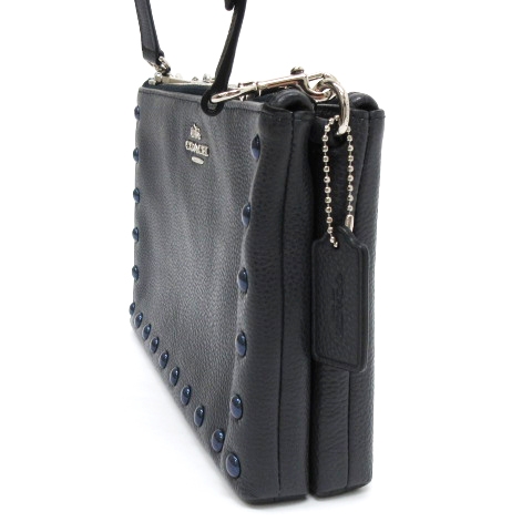 コーチ COACH 美品 ラッカー リベット ペブルド レイラ ショルダー 