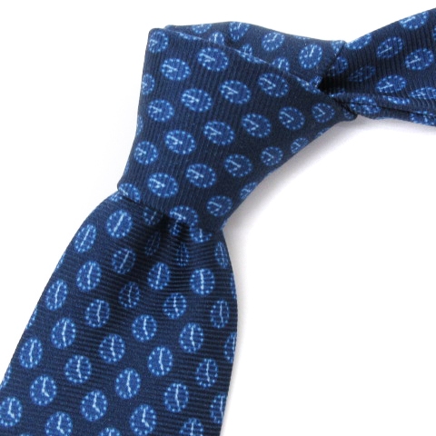 ブルガリ BVLGARI for JAL ネクタイ レギュラータイ 時計柄 シルク  