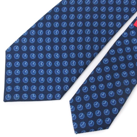 ブルガリ BVLGARI for JAL ネクタイ レギュラータイ 時計柄 シルク  