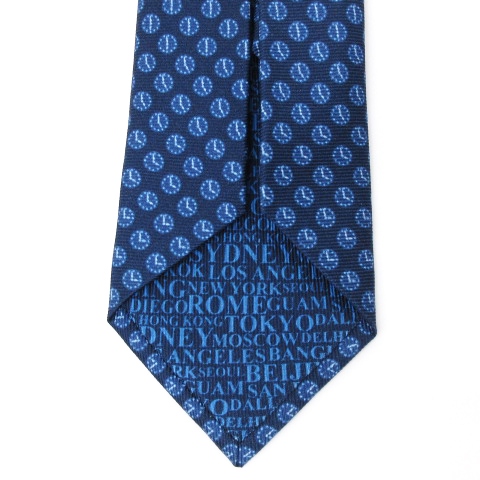 ブルガリ BVLGARI for JAL ネクタイ レギュラータイ 時計柄 シルク  