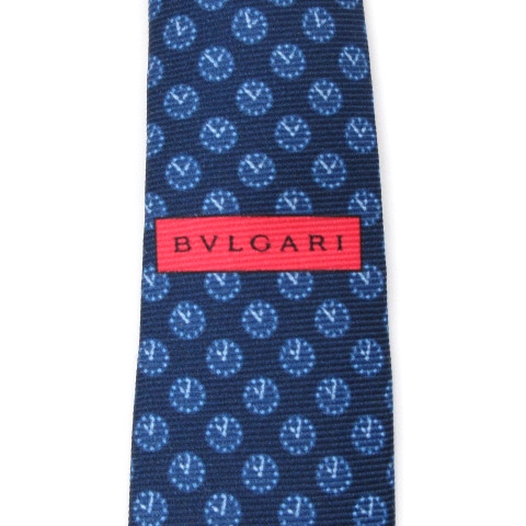 ブルガリ BVLGARI for JAL ネクタイ レギュラータイ 時計柄 シルク  