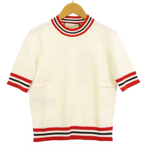 未使用品 グッチ GUCCI タグ付き 19年製 GG柄 ニット セーター 半袖  