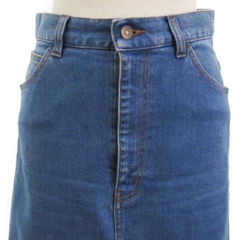 グッチ GUCCI シェリーライン デニム スカート ひざ丈 ウェブ  